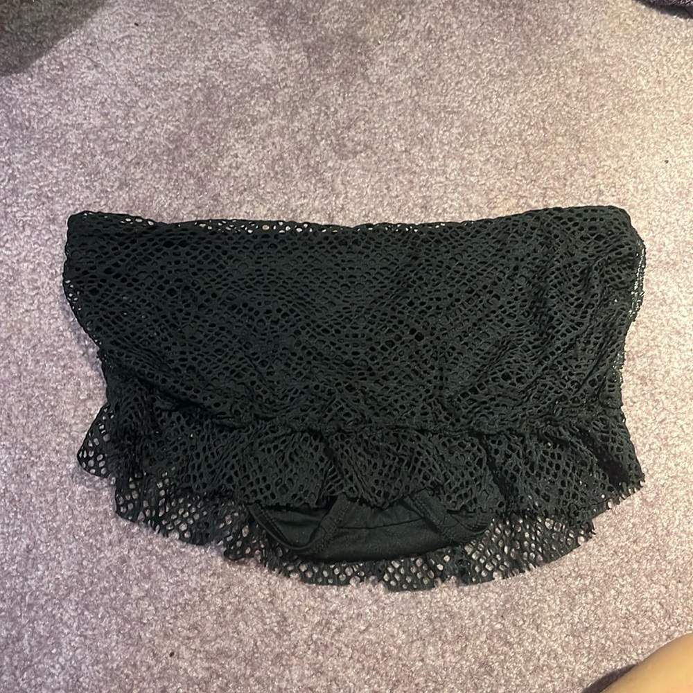 Black swim skirt lacey details